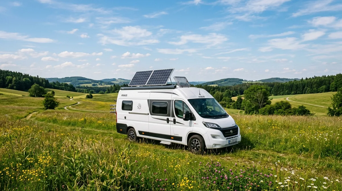 Wohnmobil mit Solaranlage auf dem Dach